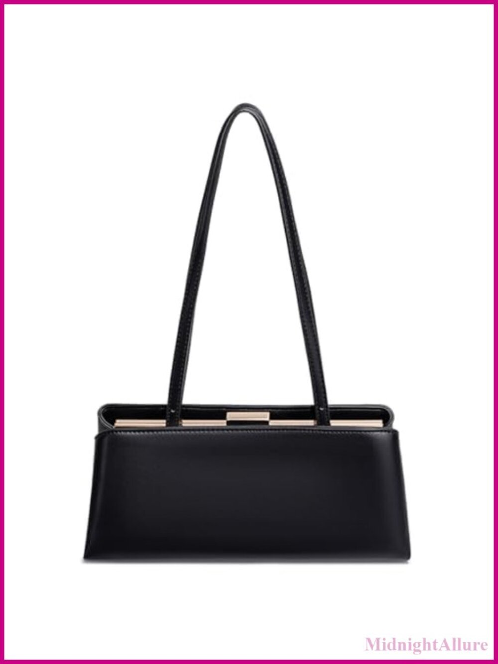 Kiss Lock Shoulder Bag Satchel PU Leather Top Handle Handbag